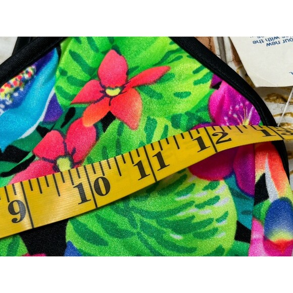 Vintage Barefoot Miss Swimsuit Size 7/8 Bold Tropical Strappy Back Made USA - Picture 8 of 8